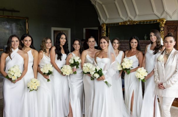 Olivia Amato with her bridal party. 